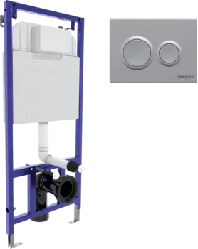 Система инсталляции для унитазов Berges Novum O2 с кнопкой смыва, матовый хром /040262