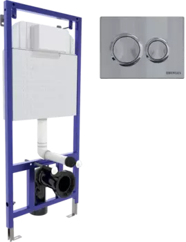 Система инсталляции для унитазов Berges Novum O3 с кнопкой смыва, хром глянец /040263