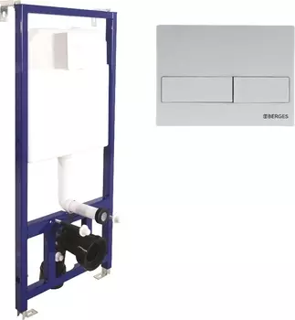 Система инсталляции для унитазов Berges Wasserhaus Novum 040214 с кнопкой смыва, белая /040214