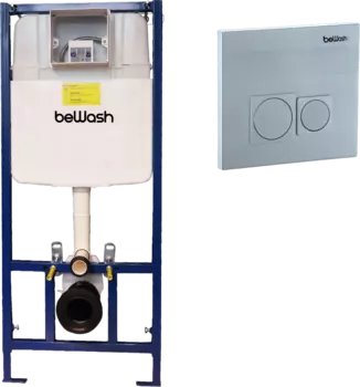 Система инсталляции для унитазов beWash Bona BW74, P02MC с кнопкой смыва, хром матовый K500RZVP0200MKK00000