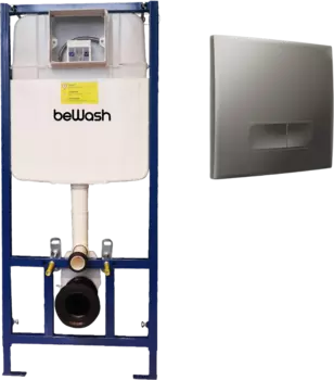 Система инсталляции для унитазов beWash Neox BW74, P04MC с кнопкой смыва, хром матовый K500RZVP0400MKK00000