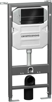 Система инсталляции для унитазов Ceramica Nova Envision Flat CN1002B кнопка черная матовая