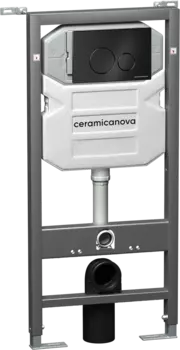 Система инсталляции для унитазов Ceramica Nova Envision Round CN1001B кнопка черная матовая