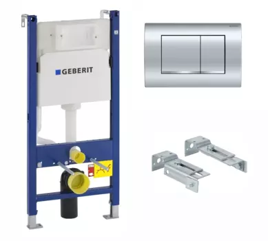 Система инсталляции для унитазов Geberit Duofix Delta30 458.163.21.1 с кнопкой смыва, хром 111.153.00.1+115.137.21.1+111.839.00.1