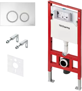 Система инсталляции для унитазов Tece Tecespring S955101 4 в 1 с кнопкой смыва глянцевый хром