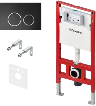 Система инсталляции для унитазов Tece Tecespring S955102 4 в 1 с кнопкой смыва черный матовый