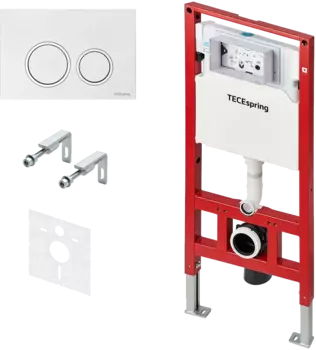 Система инсталляции для унитазов Tece Tecespring S955103 4 в 1 с кнопкой смыва глянцевый белый