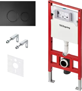 Система инсталляции для унитазов Tece Tecespring S955104 4 в 1 с кнопкой смыва черный матовый