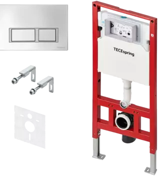 Система инсталляции для унитазов Tece Tecespring S955201 4 в 1 с кнопкой смыва глянцевый хром