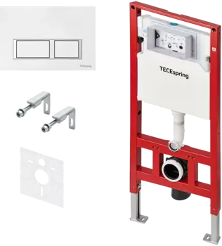 Система инсталляции для унитазов Tece Tecespring S955203 4 в 1 с кнопкой смыва глянцевый белый