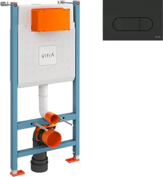 Система инсталляции для унитазов VitrA V-Fix Core 732-5800-01 с кнопкой смыва Root R 740-2211 черной матовой 800-1874