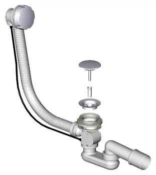 Слив-перелив Фэма P гофра, хром