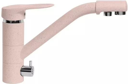 Смеситель AquaGranitEx C-6040 для кухонной мойки, розовый C-6040 (315)