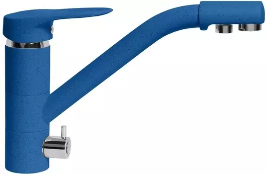 Смеситель AquaGranitEx C-6040 для кухонной мойки, синий C-6040 (323)
