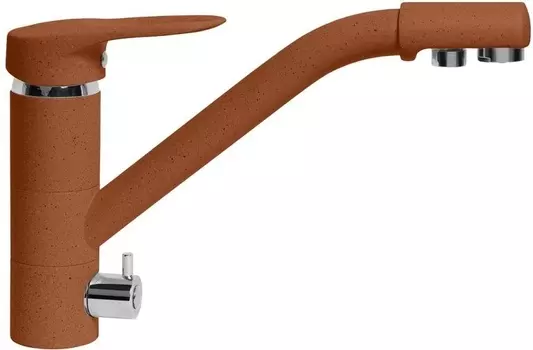 Смеситель AquaGranitEx C-6040 для кухонной мойки, терракотовый C-6040 (307)