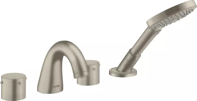 Смеситель Axor Starck 10444820 на борт ванны, шлифованный никель