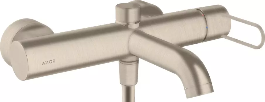 Смеситель Axor Uno 38421820 для ванны с душем, шлифованный никель