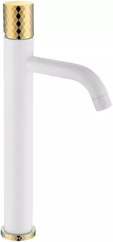 Смеситель Boheme Stick 122-WG для раковины, white diamond gold