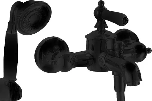 Смеситель Bravat Art Black F675109BM-B для ванны с душем, черный