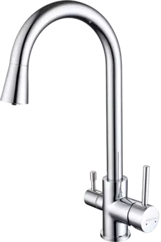 Смеситель для кухни Акватек AQ1085CR, с краном для питьевой воды, хром