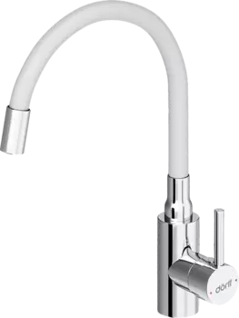 Смеситель для кухни Dorff Logic D3007633 хром, белый, с гибким изливом