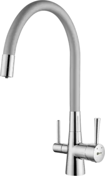 Смеситель для кухни Lemark Comfort LM3075C-Silver с гибким изливом, хром, серебристый