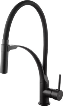 Смеситель для кухни Lemark Soul LM6007BL с гибким изливом, черный