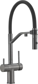 Смеситель для кухни Milacio Ultra MCU.557.GM вороненая сталь, с гибким изливом