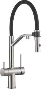 Смеситель для кухни Milacio Ultra MCU.557.SS нержавеющая сталь, с гибким изливом