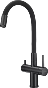 Смеситель для кухни Milacio Ultra MCU.560.TBB с гибким изливом, total black, черный