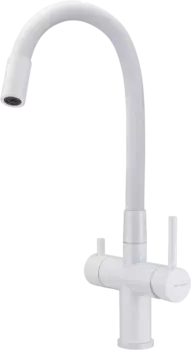 Смеситель для кухни Milacio Ultra MCU.560.WH с гибким изливом, белый матовый