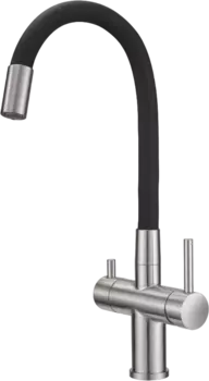 Смеситель для кухни Milacio Ultra MCU.560.SSB с гибким изливом, нержавеющая сталь, черный