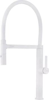 Смеситель для кухни Paulmark Leader Le214101-431 с гибким изливом, матовый белый