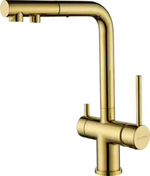Смеситель для кухни Paulmark Serpentine Se213222-G, золото