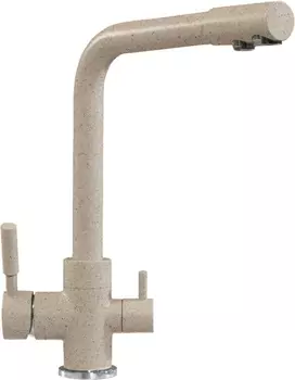 Смеситель для кухни Polygran Высокий Дуо 627536 песочный