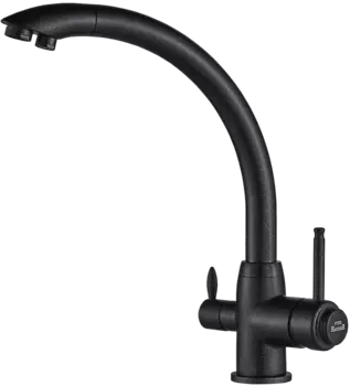 Смеситель для кухни Zorg Steel Hummer SH 699 BLACK черный металлик