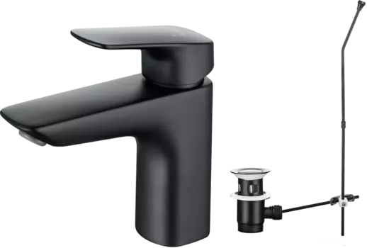 Смеситель для раковины Акватек Вега AQ1011MB, матовый черный