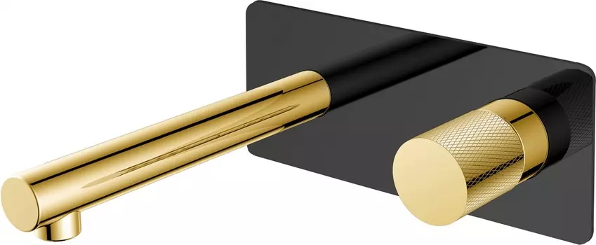 Смеситель для раковины Boheme Stick 125-BG.2 С ВНУТРЕННЕЙ ЧАСТЬЮ, black/touch gold