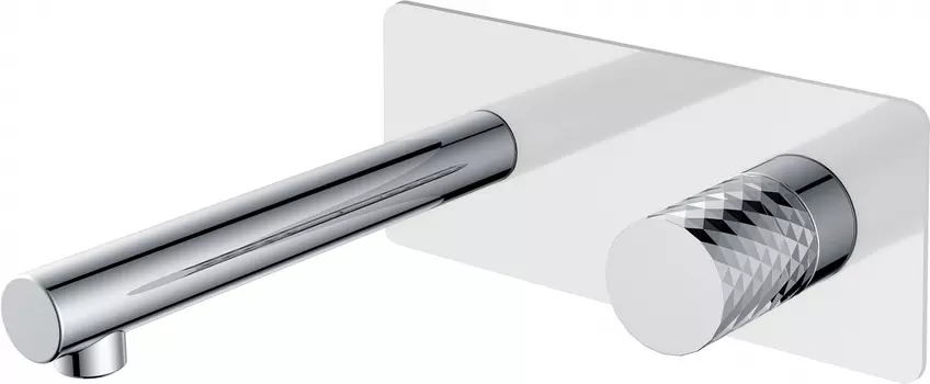Смеситель для раковины Boheme Stick 125-WCR С ВНУТРЕННЕЙ ЧАСТЬЮ, white/diamond chrome