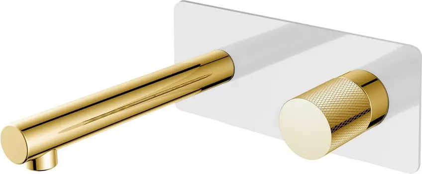 Смеситель для раковины Boheme Stick 125-WG.2 С ВНУТРЕННЕЙ ЧАСТЬЮ, white/touch gold