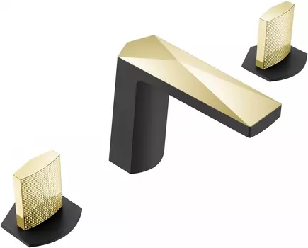 Смеситель для раковины Boheme Venturo 150-BG-TOUCH черный, золото