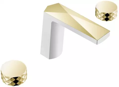 Смеситель для раковины Boheme Venturo 150-WG-DIAMOND белый, золото