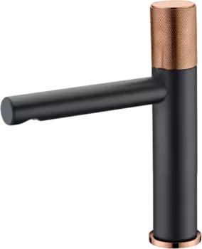 Смеситель для раковины Bronze de Luxe Аvantgarde 2010MH черный, розовое золото