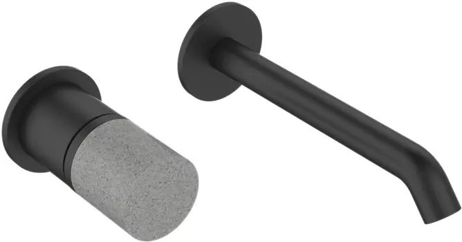 Смеситель для раковины Bronze de Luxe Focus 24686BG С ВНУТРЕННЕЙ ЧАСТЬЮ, черный матовый, гранит