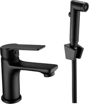 Смеситель для раковины ESKO Singapore Black SB 27H с гигиеническим душем, черный