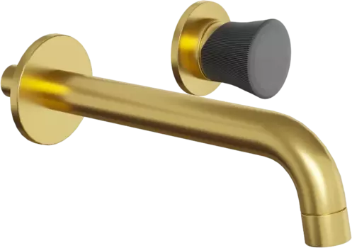 Смеситель для раковины Paini Domus 18PJ208PZ С ВНУТРЕННЕЙ ЧАСТЬЮ, матовое золото