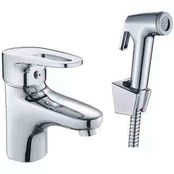 Смеситель для раковины с гигиеническим душем Haiba HB1268, хром