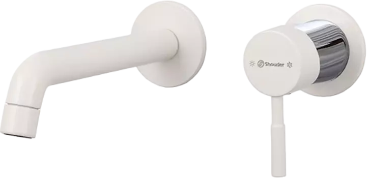 Смеситель для раковины Shouder Rogen 0251608 слоновая кость/хром