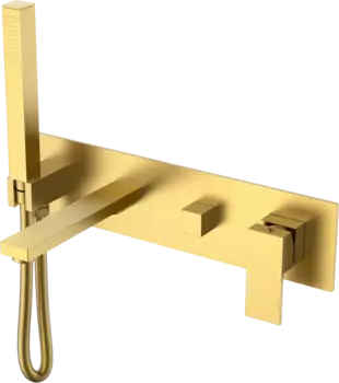 Смеситель для ванны с душем Boheme Qubic 474-2-MG С ВНУТРЕННЕЙ ЧАСТЬЮ, matt gold