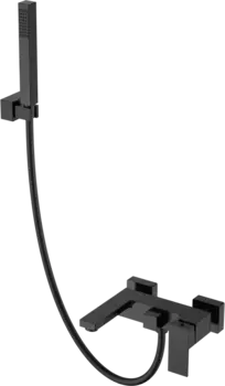 Смеситель для ванны с душем Boheme Qubic 473-B matt black